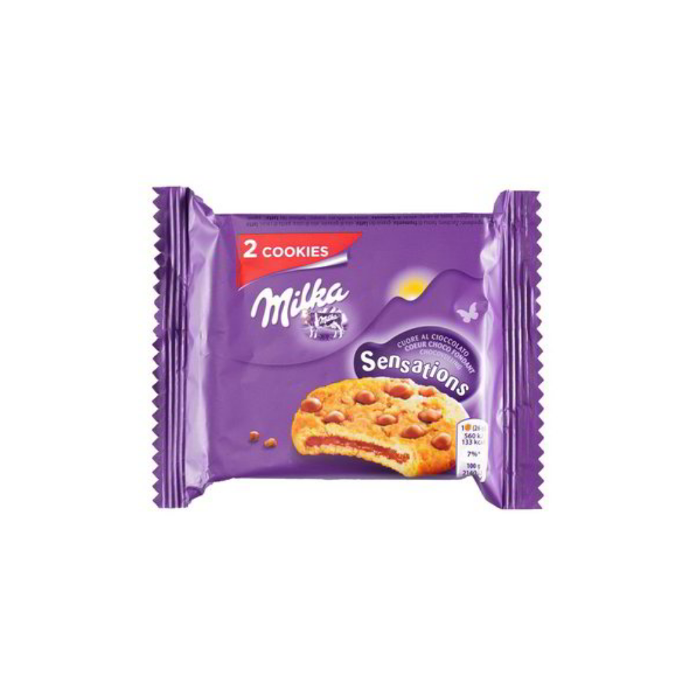 Milka Cookie Sensation, keks punjen mliječnom čokoladom s čokoladnim kapljicama od 52g 