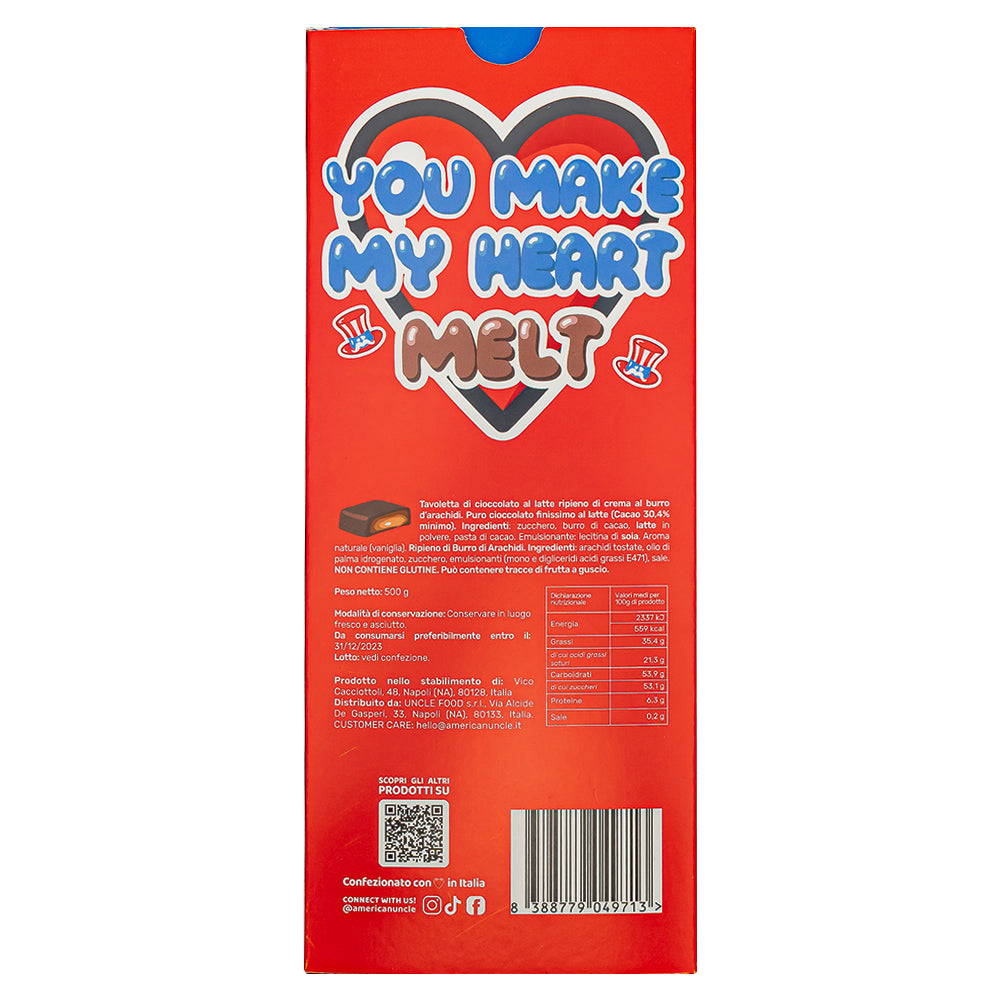 XL Peanut Butter filled Choco Love Bar, mliječna čokolada punjena kremom od kikiriki maslaca od 500g 