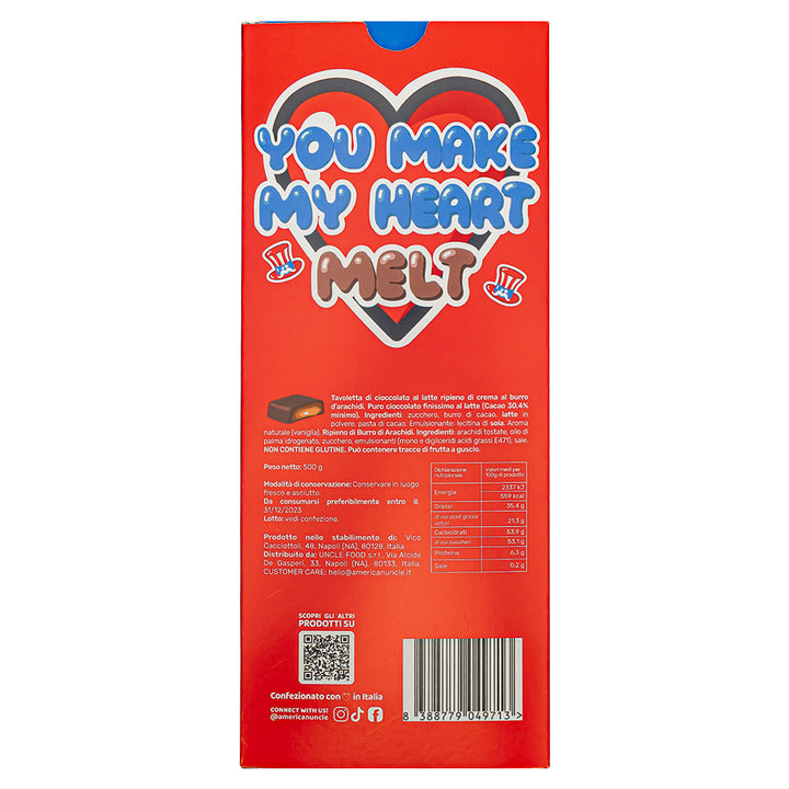 XL Peanut Butter filled Choco Love Bar, mliječna čokolada punjena kremom od kikiriki maslaca od 500g 