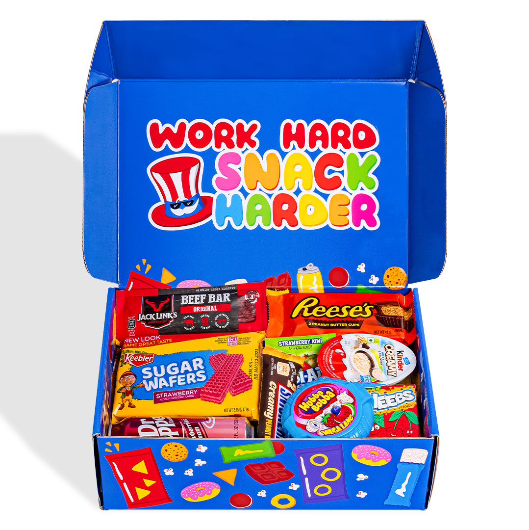 Snack box “Cool to be Happy”, kutija iznenađenja od 20 snack slatkiša, slanih proizvoda i pića 