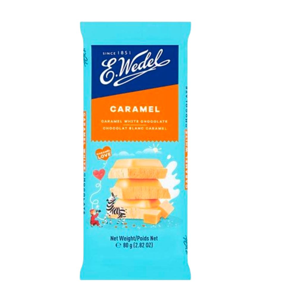 Wedel Choco Caramel, bijela čokoladna pločica s karamelom od 80g 