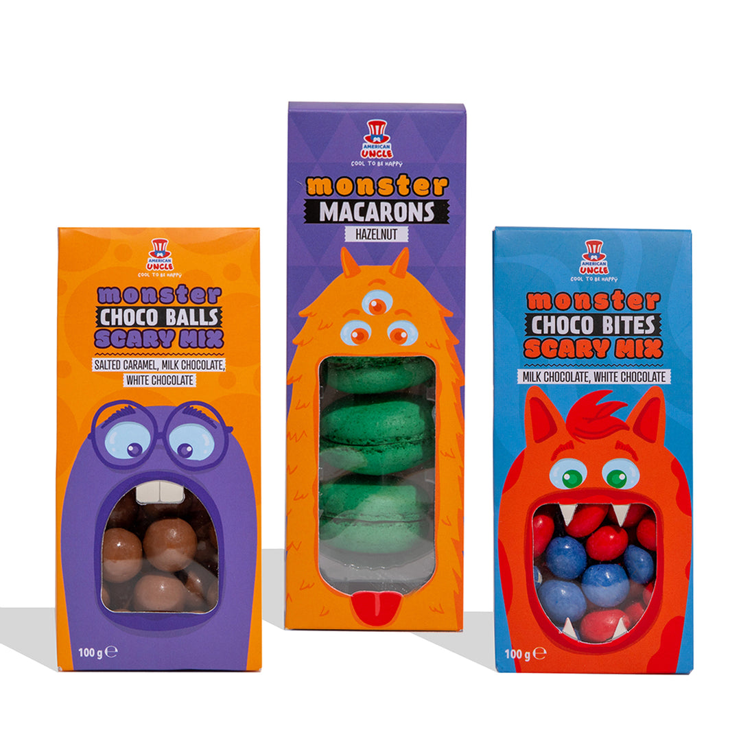 Monster Choco Bites + Monster Choco Balls + Monster Macarons Lješnjak 