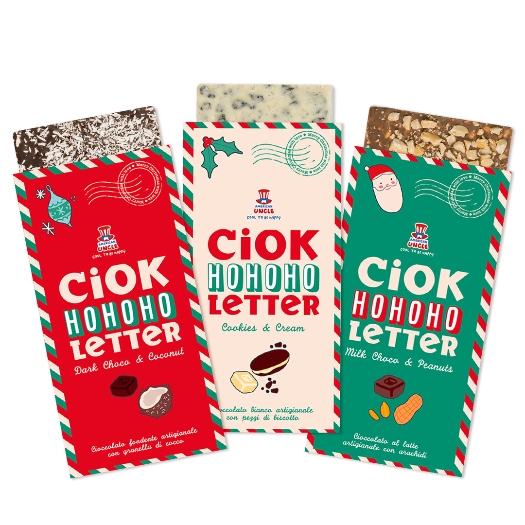 ChocoLetter Cookies & Cream + Tamna čokolada & Kokos + Mlijeko čokolada & Kikiriki, 3 ručno rađene čokolade od 100g 