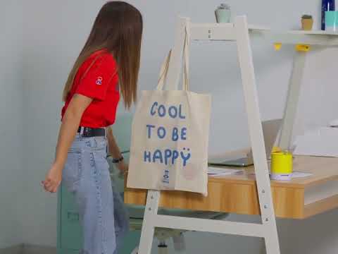 Shopper Cool to be Happy, torba boje avane od izdržljivog pamuka, 35x40cm 