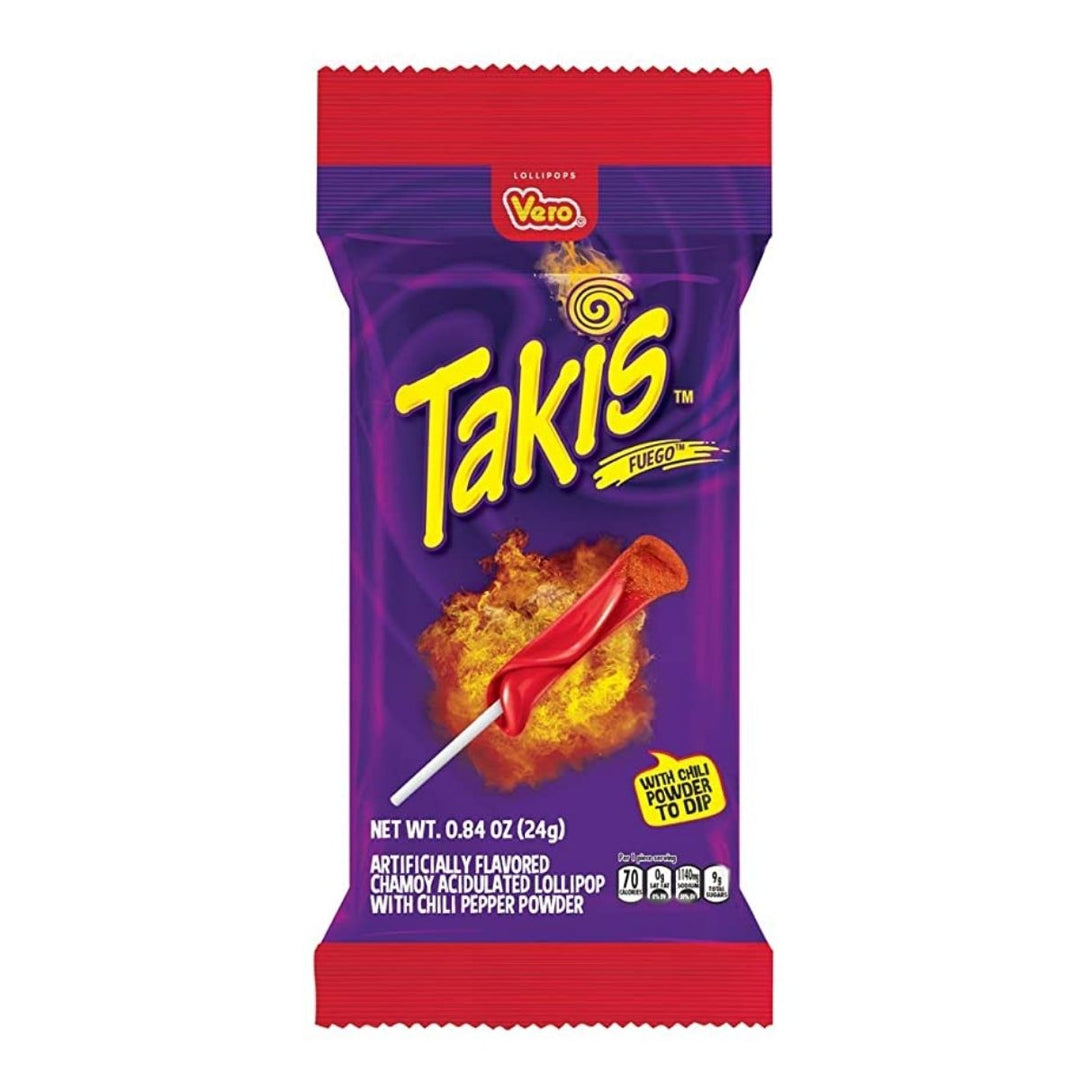 Takis Lollipop, lizalica s okusom jagode prekrivena ljutom prašinom od 24g 
