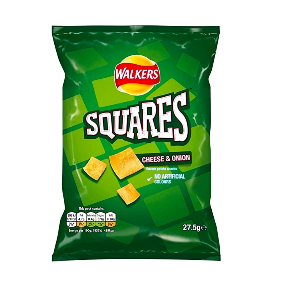 Squares Cheese & Onion, čips okusa sira i luka od 27.5g 
