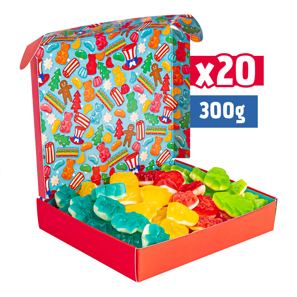 20x Mini Candy Box od 300g, poklon pakiranje gumeni bombona s božićnom temom 
